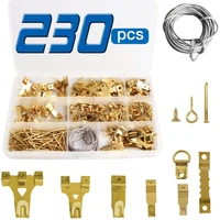 230pcs metal seamless nail wall nail photo frame pendant hook wire rope steel nail hanging ring screw set hardware tool