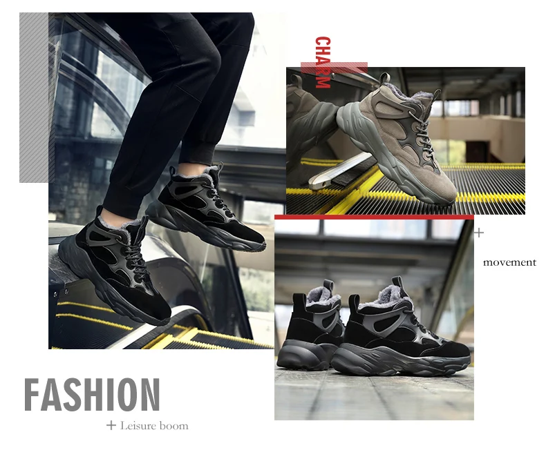 Men's Sneakers Casual Plus Velvet Winter Warm Short Ankle women Boots Plush Man's High-top women Snow Shoes Обувь Мужская