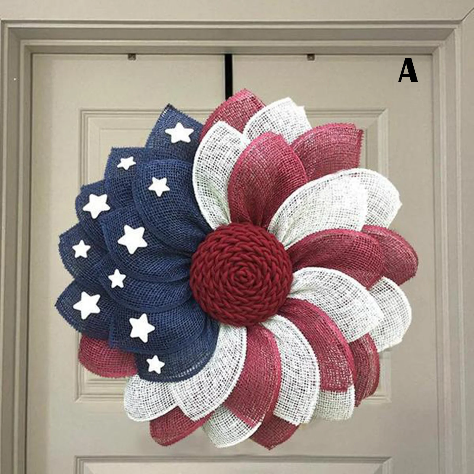 

Newly Patriotic Wreath Independence Day Wreath Porch Front Door Decoration Outdoor Hanging Garland Decor VA88