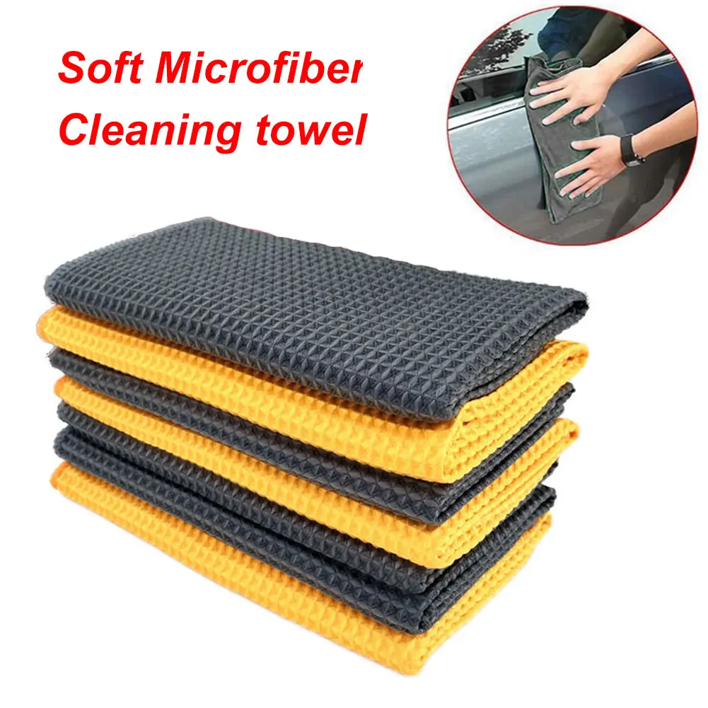 Rag Honeycomb Cloth Tool No Lint Window Glass Soft Microfiber Detailing Waffle Towel Absorbent Duster Home Car Washing Cleaning | Спорт и