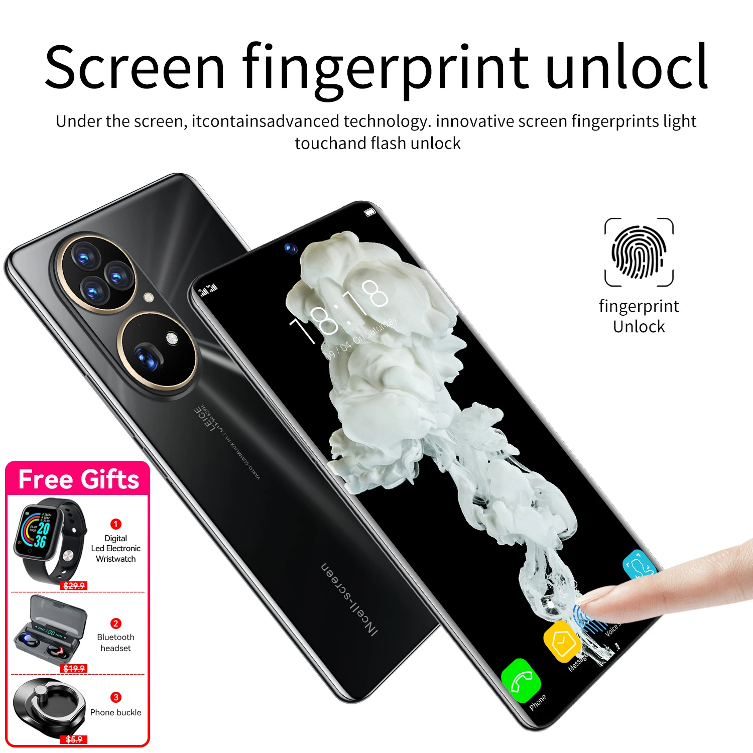 

Global Version P50 Pro+ 7.3inch Smartphone 12GB RAM +512GB ROM 6800mAh Android Phone 5G Network Cell Phone Supports Google Play