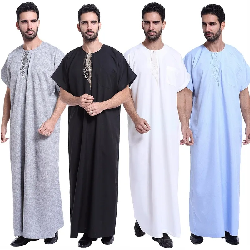 Islam jubba thobe for muslim men arab clothing men dubai arabic dress men djellaba homme pakistan black robe djellaba men