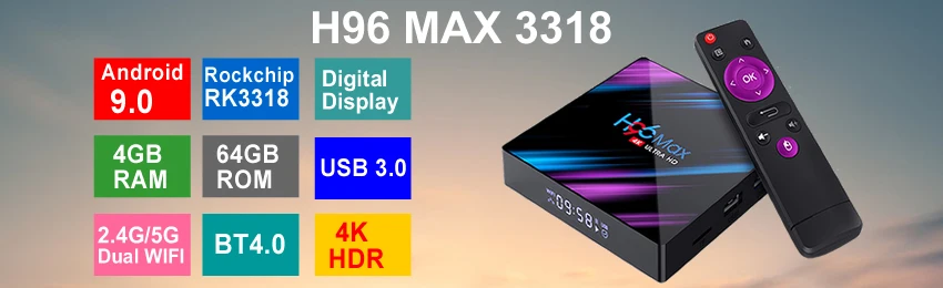 Android 9,0 смарт-ТВ коробка HK1 MAX RK3318 4 ядра, 4 Гб Оперативная память 128 Гб Встроенная память 2,4 г/5G двойной WI-FI USB3.0 BT4.0 3D 4K ТВ-приставка IPTV Set-top BOX