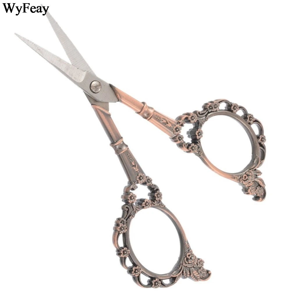 Европейские винтажные Цветочные Швейные ножницы из нержавеющей стали 4 цвета