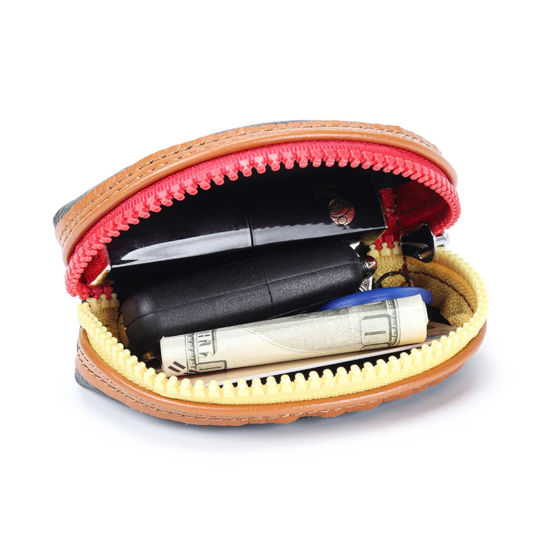 

COMFOFSKIN Genuine Leather Coin Purse For Women New Arrivals Girl's Hit Color Zipper Pocket Dropshipping Fashion Small Wallets