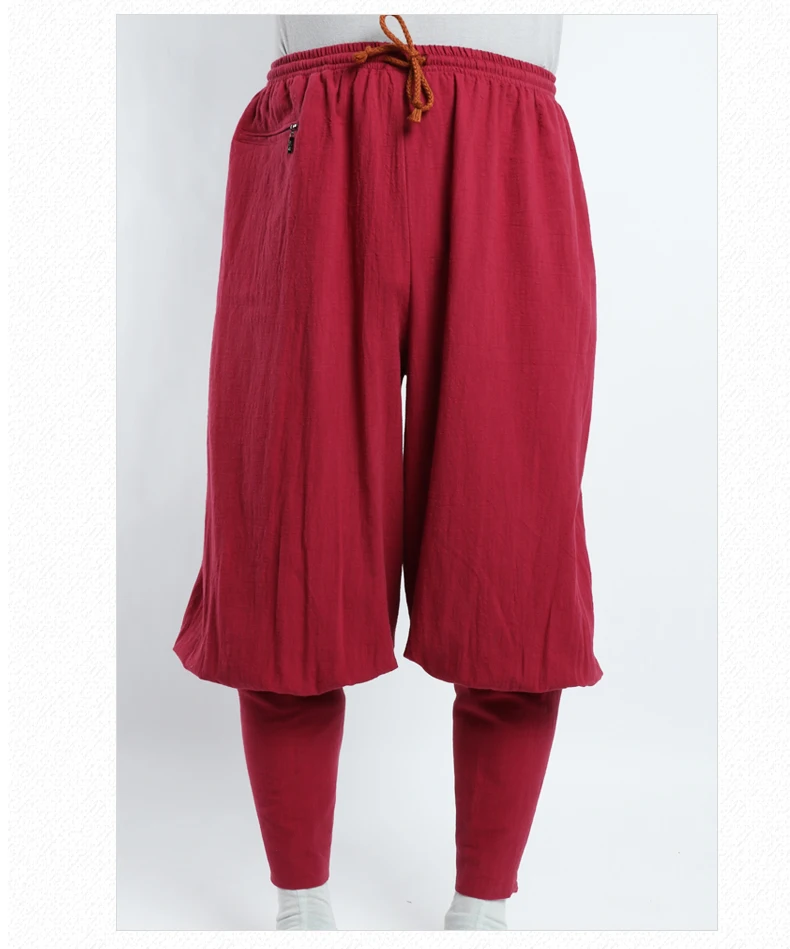 Новый дизайн хлопковые льняные буддистские штаны-монахи брюки Shaolin Kung fu 4 цвета