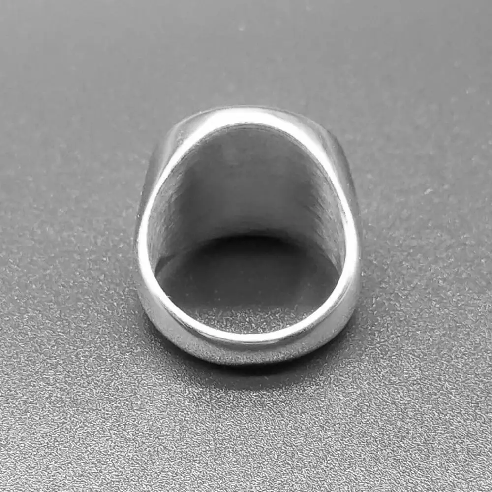 

Personalized Engraved Name Rings for Men Stainless Steel Big Round Custom Rings Male Engagement Anniversary Jewelry Gift