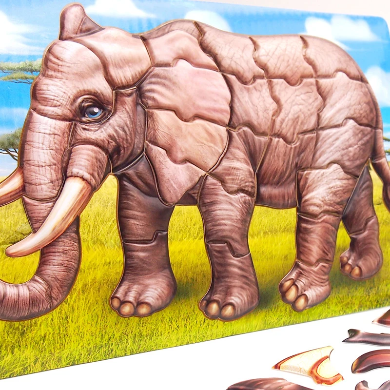 Детские 3D наклейки-пазлы с животными игра для мальчиков детский сад головоломки