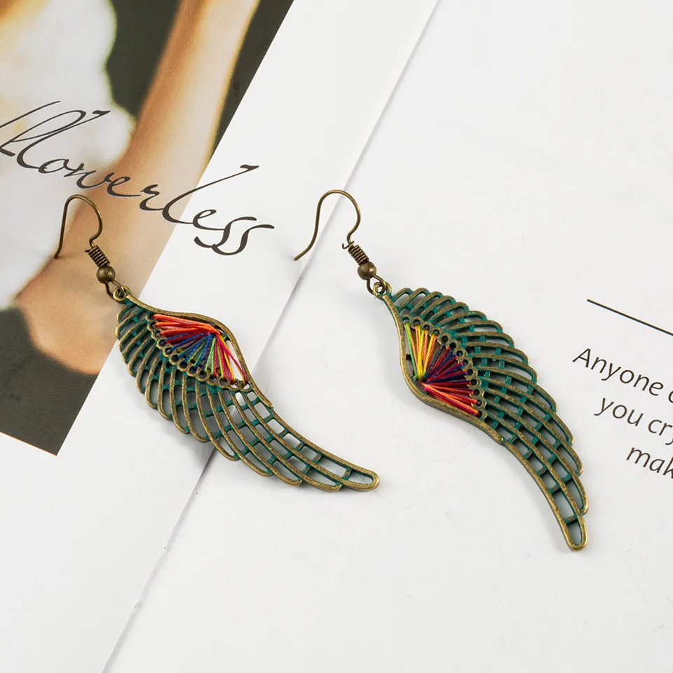 Новые креативные полые серьги-подвески ручной работы плетеные красочные с
