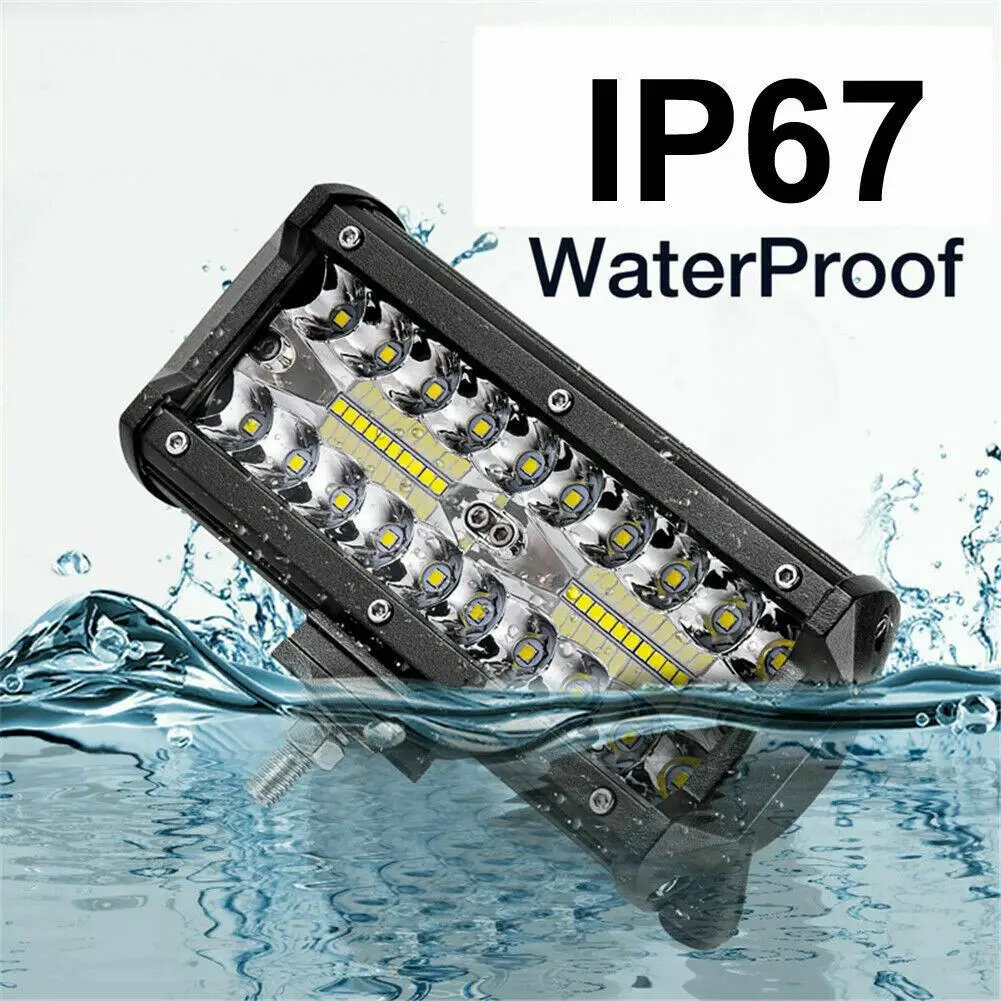 2PCS 400W IP67 7'⟊r Led Headlights Fog Lights LED Work Light Bar Spot Flood Beams Combo For Jeep Suv Truck Hunters Bicycle |