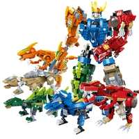 1055pcs 5in1 city super armor robot building blocks military heroes dinosaur warrior mecha weapon bricks toys for children