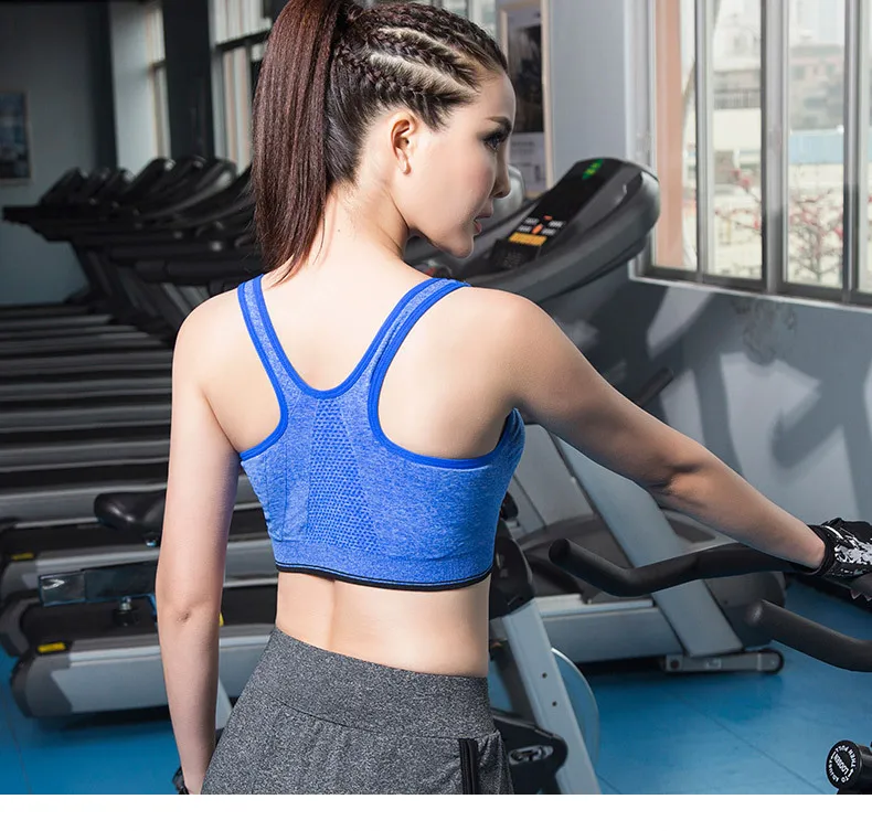 Женский спортивный бюстгальтер на молнии топы для бега тренажерного зала йоги