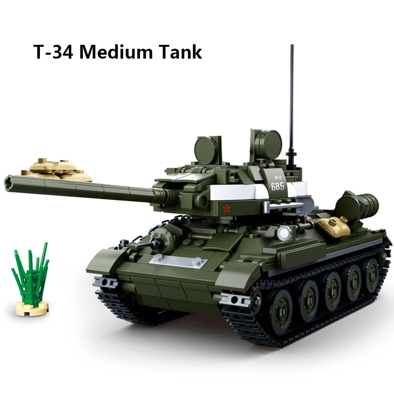 Модель военного танка строительные блоки армия ww2 panzer IV II T34 M1A2 Тигр немецкий m1a2