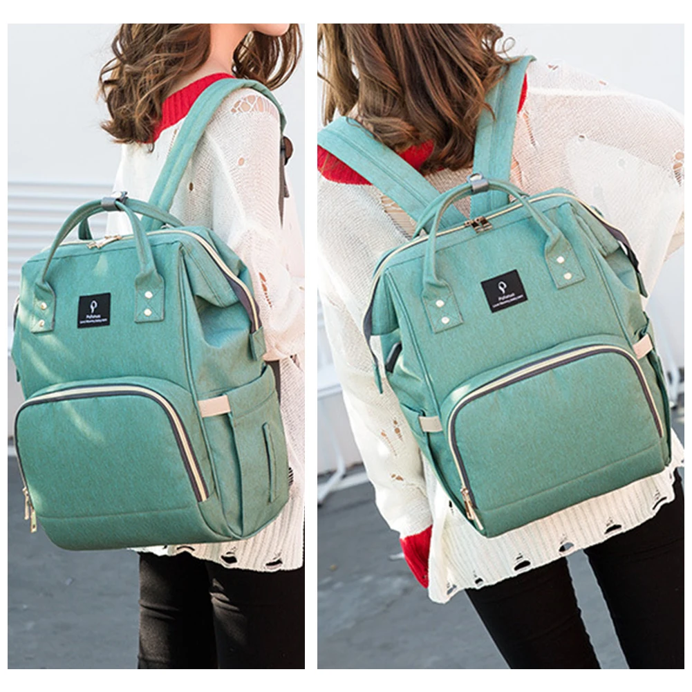 

Fashion Mummy Shoulder Bag Nappy Backpack Oxfold Cloth Rucksack Large Capacity Handbags Solid Color Casual Backpack Bag