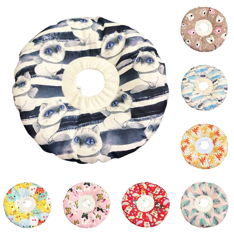 Новый ошейник для кошек регулируемый из смеси хлопка с рисунком Элизабет круг