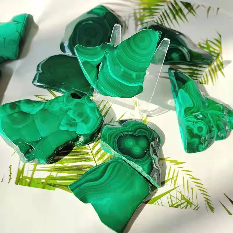 

Natural Stones Quartz Crystal Malachite Slice Polished Healing Reiki Gemstones Home Decoration
