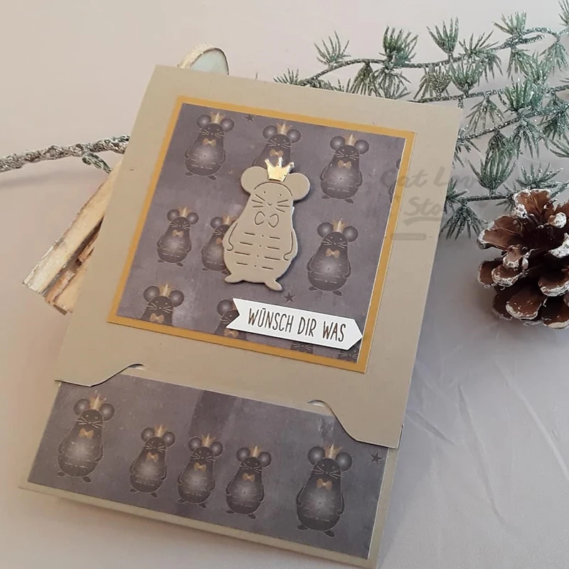 Мышь мультяшная кукла металлические режущие штампы трафарет для скрапбукинга