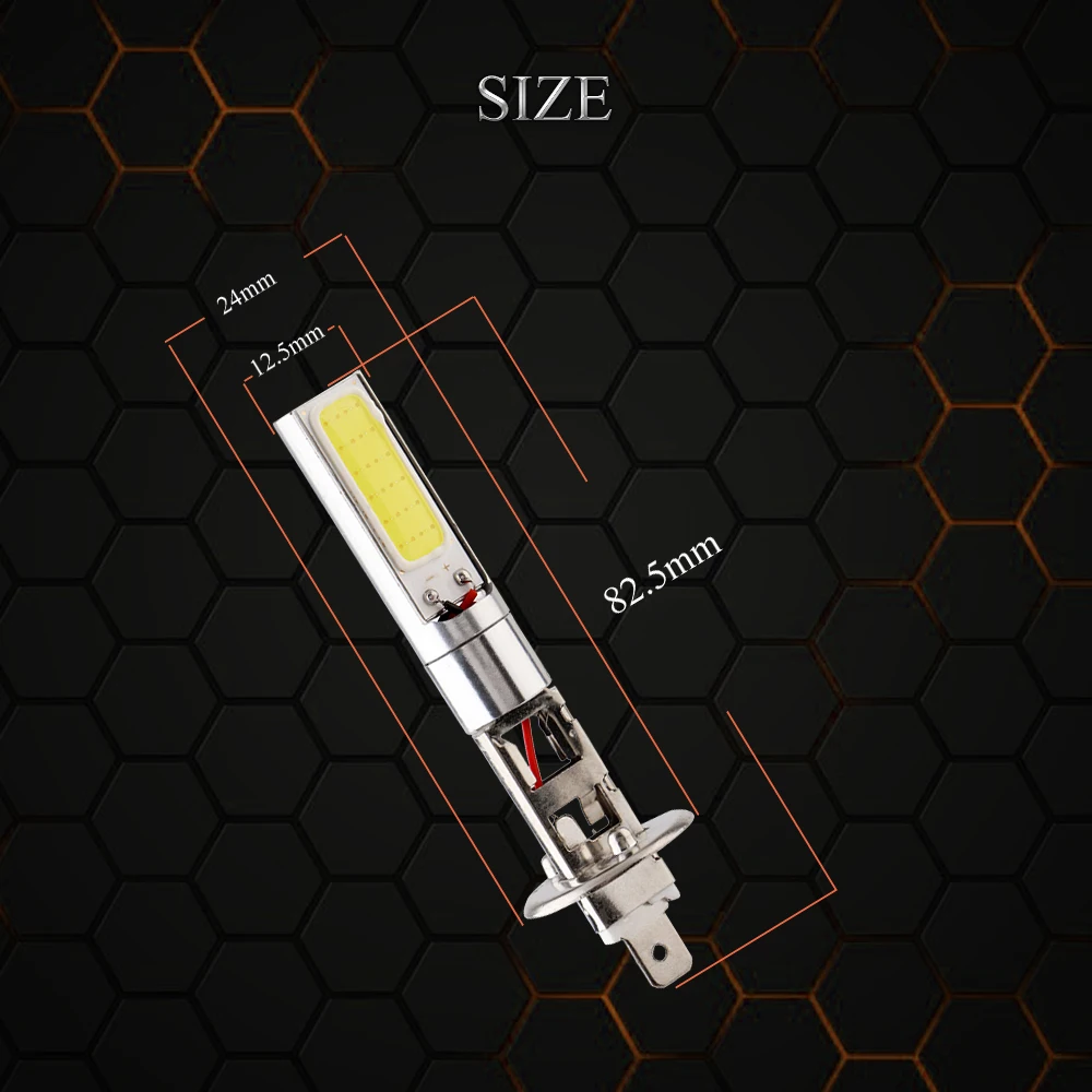 YM E-яркий 2 шт./партия H1 H3 COB 24 SMD 24 светодиодный Противотуманные фары Дневные Фары Светильник на основе технологии COB светодиодный лампы головной светильник противотуманная фара, работающего на постоянном токе 12 В, белый цвет