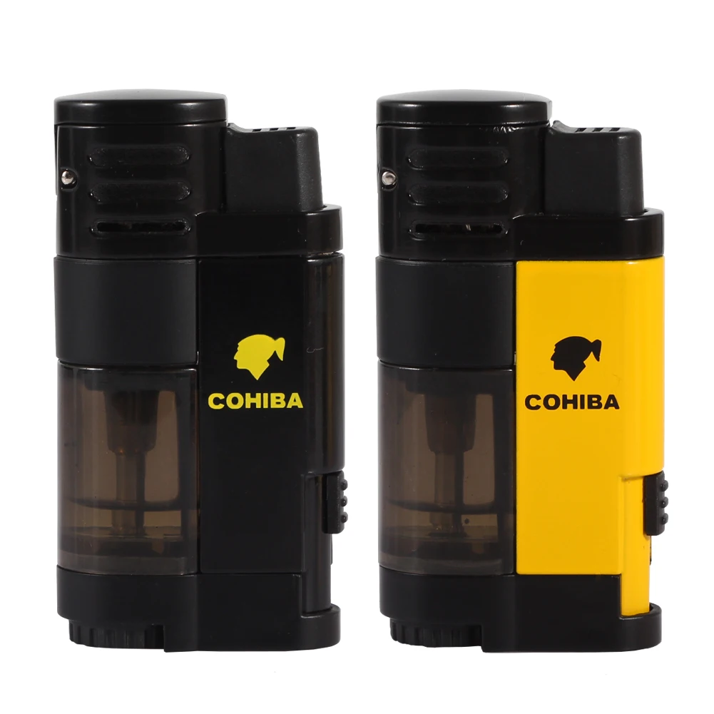 Мини-зажигалка COHIBA металлическая ветрозащитная зажигалка с синим пламенем для