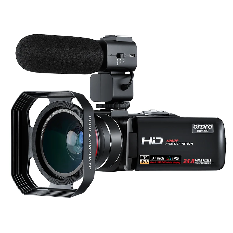 Видеокамера Камера для YouTube Vlog съемок Ordro Z20 16X цифровой зум Ночное видение Camara