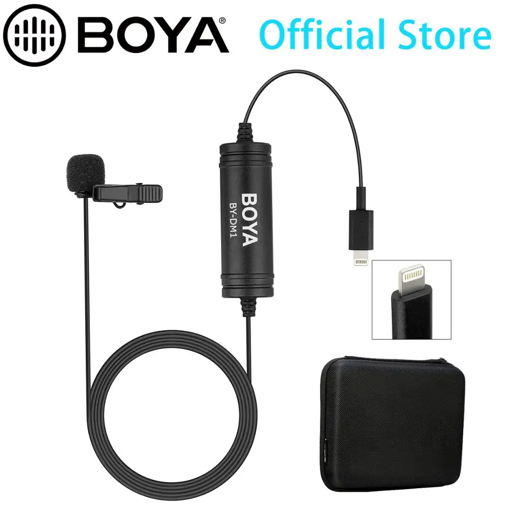 Новейший BOYA BY DM1 Lavalier микрофон клип на с IOS разъем интерфейса для iPhone 11X10 8 7 Plus iPad Air