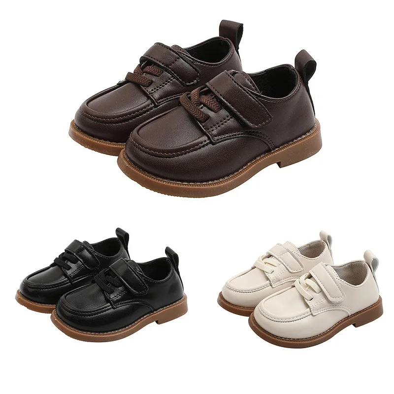 

Children Solid School Shoes Girls Classic PU Leather Soft Shoes Princess Dress Shoes Soft Bottom Single Versatile Shoes