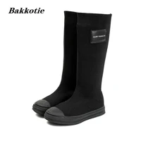 kids high boots 2022 spring children shoes for girls boots baby shoes brand knee high boots toddlers fashion breathable black