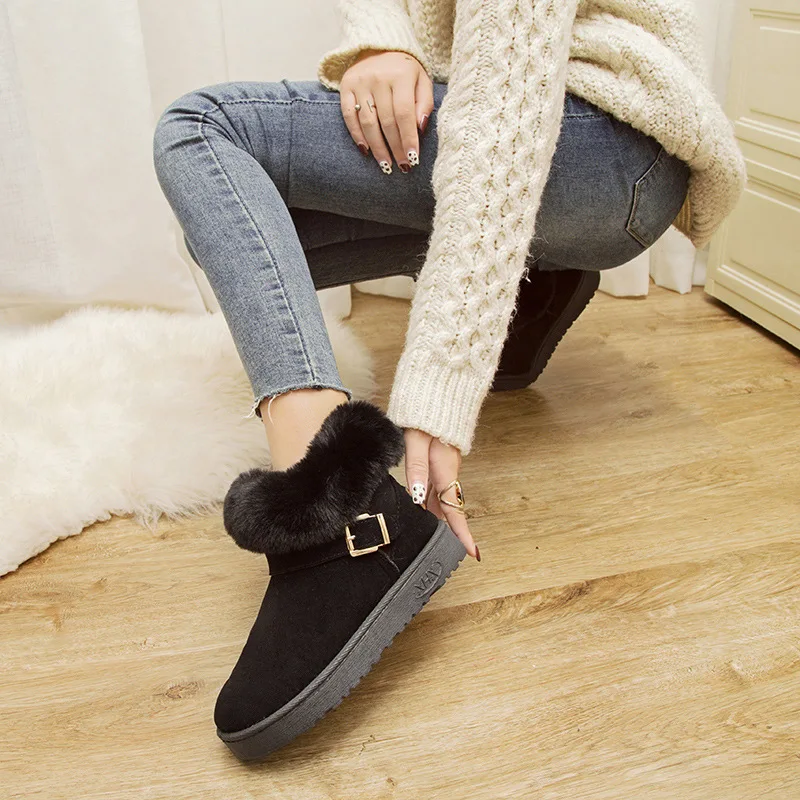 Женские классические зимние ботинки OZERSK брендовая теплая обувь Большие меховые