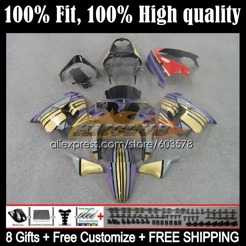 

OEM Body For KAWASAKI NINJA ZX9 ZX 9R 9 R 900CC ZX9R 02 03 119CL.63 ZX900 900 CC ZX-9R 2002 2003 Injection Fairing Gold black