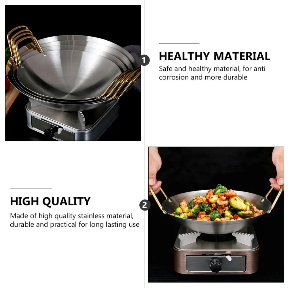 

1pc Home Double Ear Soup Pot Sturdy Stainless Hot Pot Non-stick Pot (Silver)