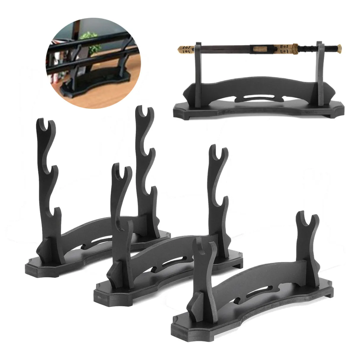 wall mount 123 layer samurai sword crafts katana holder stand display statues sculptures home decoration free global shipping
