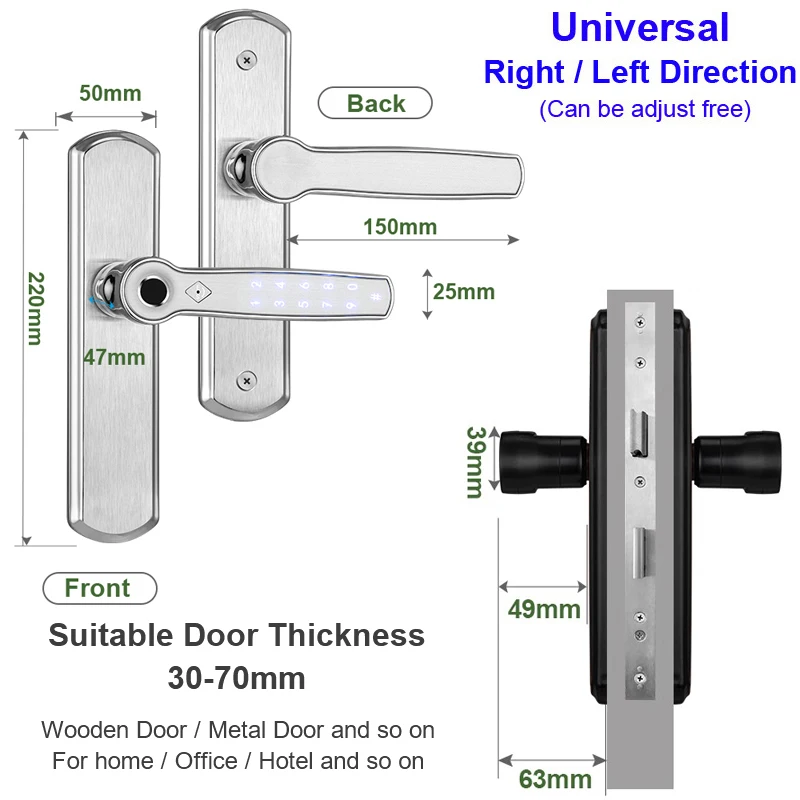 

RAYKUBE Alexa/Asistente de Google AI mando de voz inteligente cerradura de puerta Bluetooth Wifi controlar de forma remota cerra