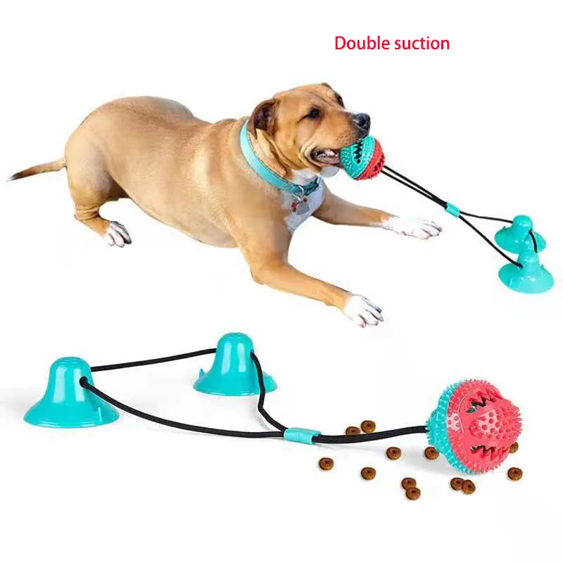 

Dog Toys Silicon Suction Cup for Pet Dogs Tug Interactive Ball Toys For Pet Chew Bite Tooth Cleaning Toothbrush Dogs Food Toys