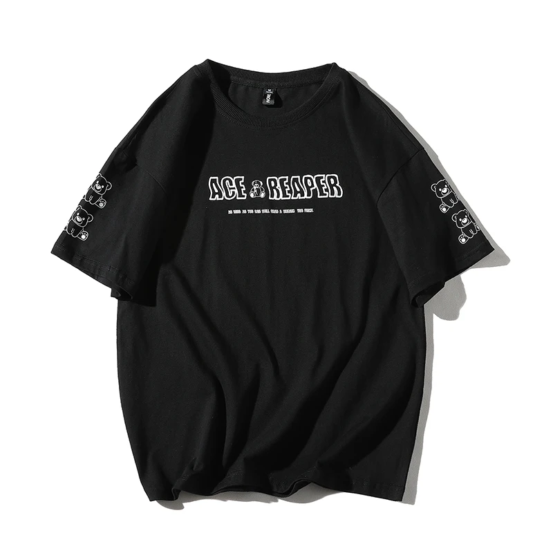 

Summer Hip Hop Oversized T Shirt Male Kpop Loose Plus Size Couple Top Streetwear 2021 Fashion Print Short Sleeve Men Clothing