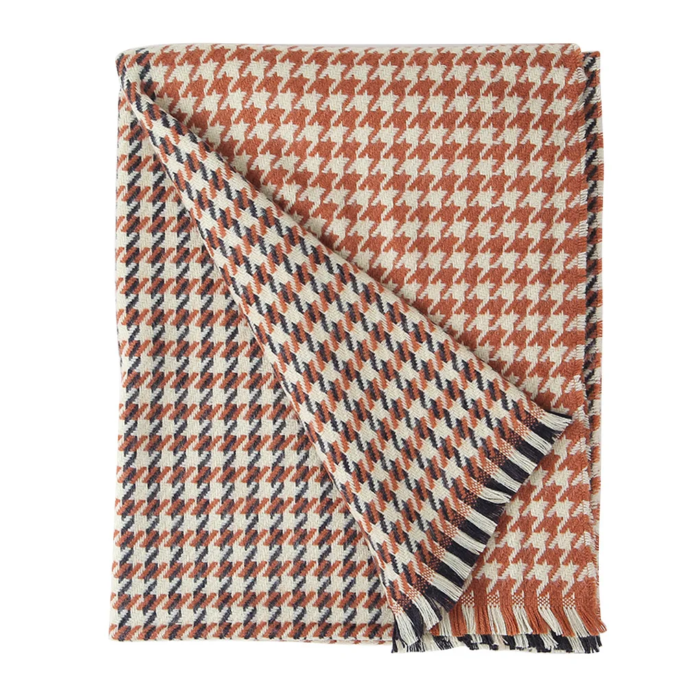 MS21-SF11 Women Windproof Thick Warm Pashmina Houndstooth 70*180CM Scarf For Winter |