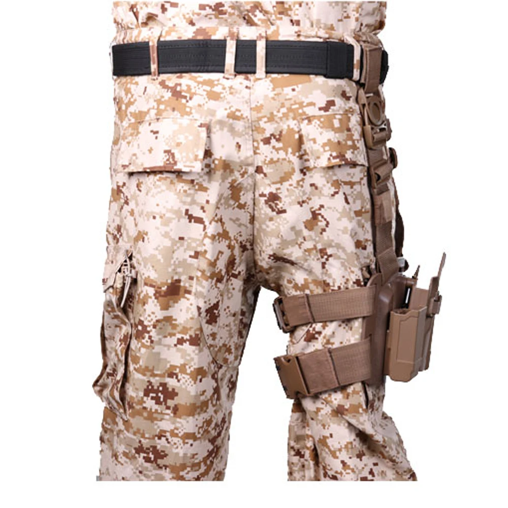 CQC тактический Чехол для пистолета набор кобуры Glock 17 19 22 23 31 32 MOLLE Drog Leg кобура, Журнал фонарик Сумка Охотничьи аксессуары