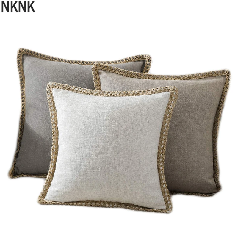 

Luxury Pillowcase Solid Color Sofa Linen Throw Cushion Cover for Living Room Pillow Case Car Seat Chair Decor 45x45/50x50cm