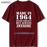 made in 1964 t shirt men 100 cotton o neck father dad birthday gift t shirts cool man tshirt xs 3xl