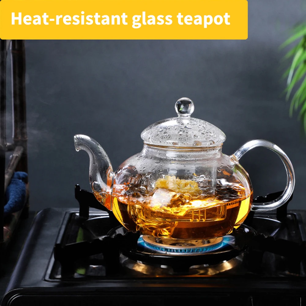 1/0.8/0.6/0.4L Kung Fu Tea Puer Kettle With Filter Glass Pot Teaware Heat Resistant Induction Infuser Gas Stove Teapot | Дом и сад