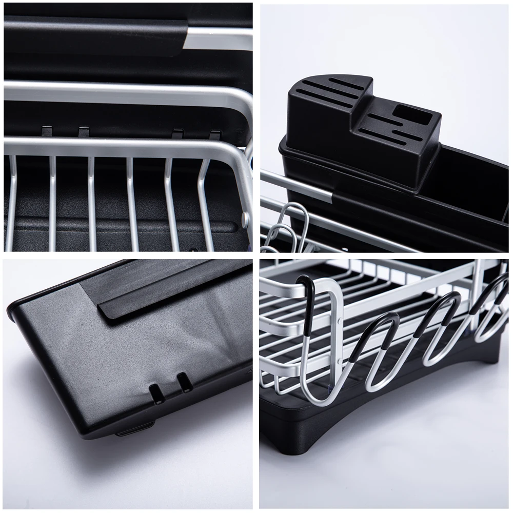 Серебристый не ржавеет алюминиевая кухонная сушилка для посуды держатель слива