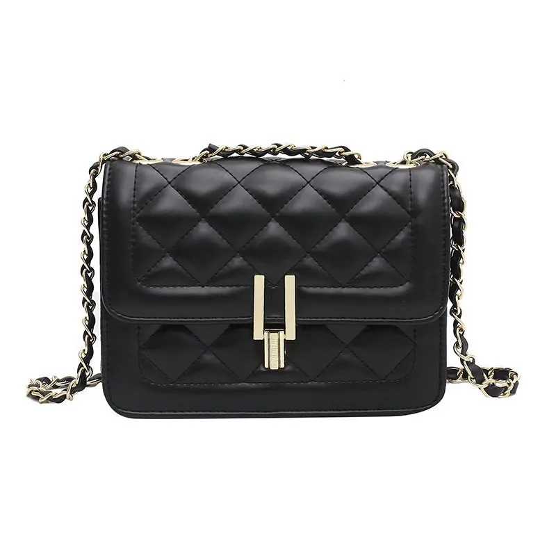 

New tide Korean version of simple diamond chain small square bag net red leisure texture hand carry shoulder bag
