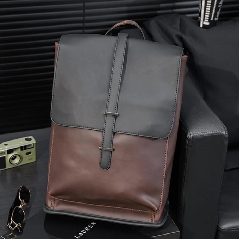 

Crazy Horse Leather Backpack for Men Women Retro Travel Large Capacity Laptop Backbag Student School Bag Teens Daypack Rucksack
