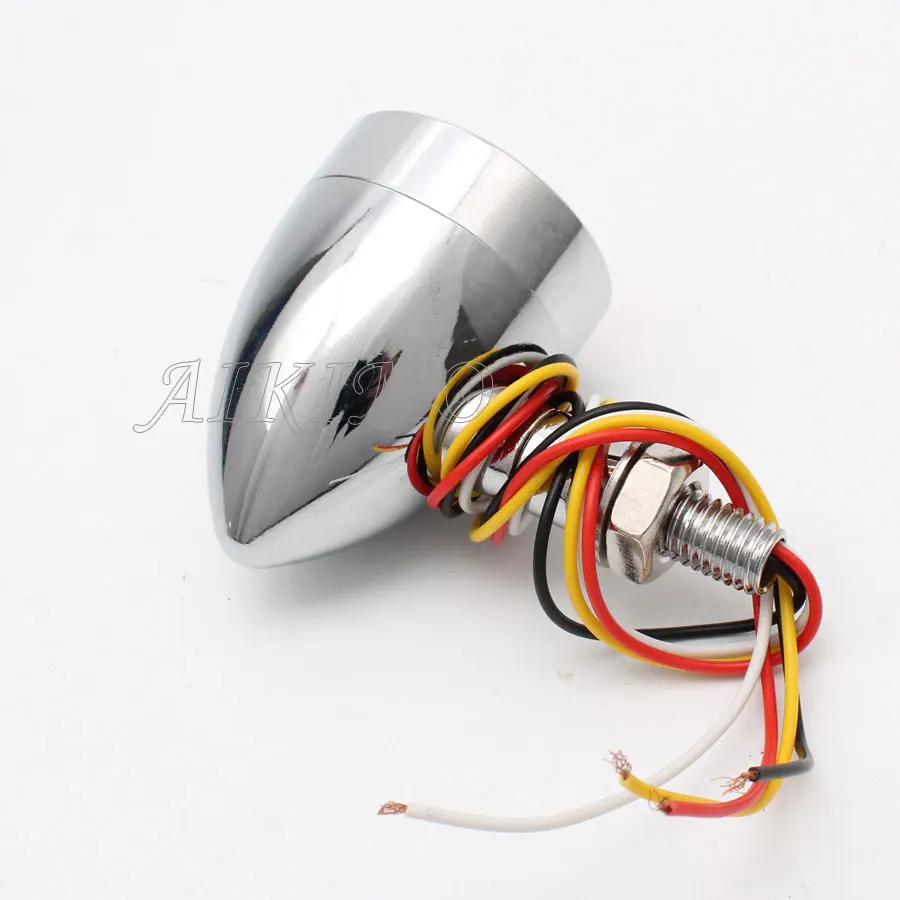 Универсальный хромированный мотоциклетный поворотник пулевидный светильник s