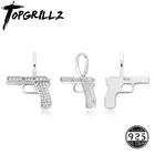 TOPGRILLZ, серебро 925 пробы, новинка, пистолет, кулон, высокое качество, ледяной Фианит, кулон в стиле хип-хоп, модное, нежное ювелирное изделие, подарок