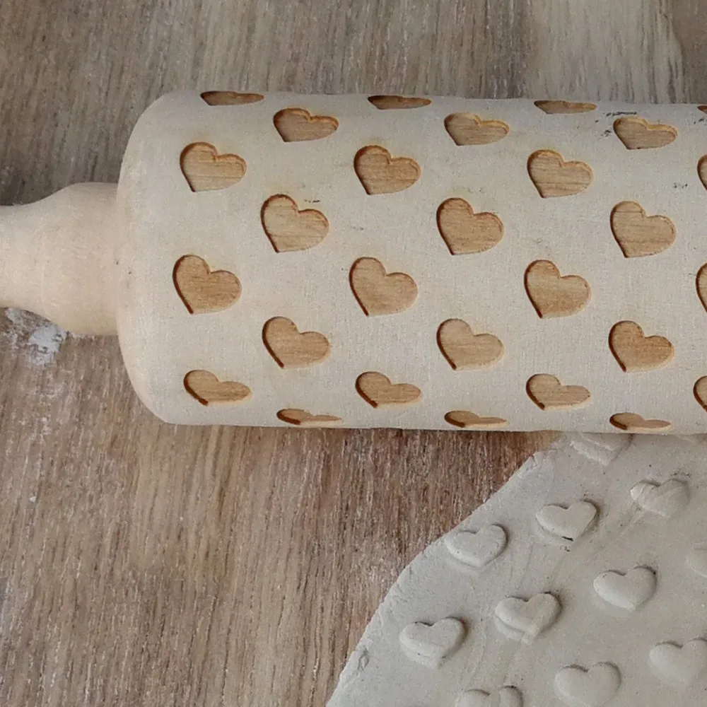 35x4 5 см деревянная ручная Скалка Love Heart Rolling Pin резьба рельефная палочки для