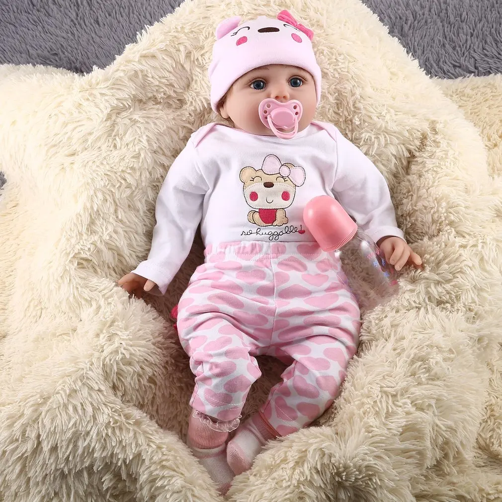 55 см мягкие виниловые куклы Reborn Baby ручной работы дизайнерская ткань тела Силиконовые Реалистичные живые игрушечные пупсы, куклы для детей Рождество девочек