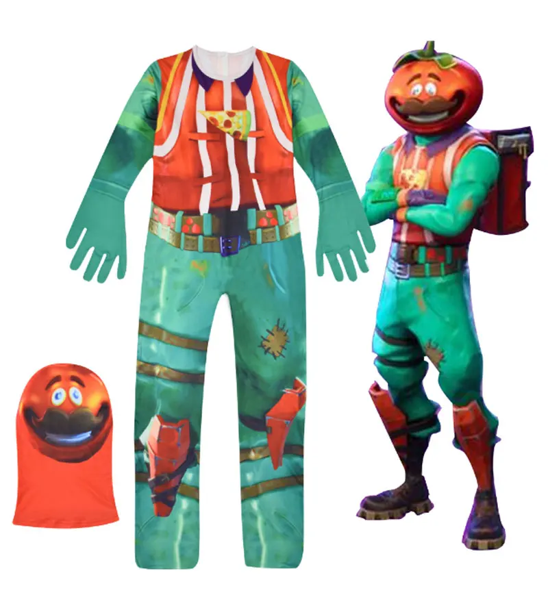 Лидер продаж детские костюмы для косплея с головой томатов комбинезоны Zentai 3D