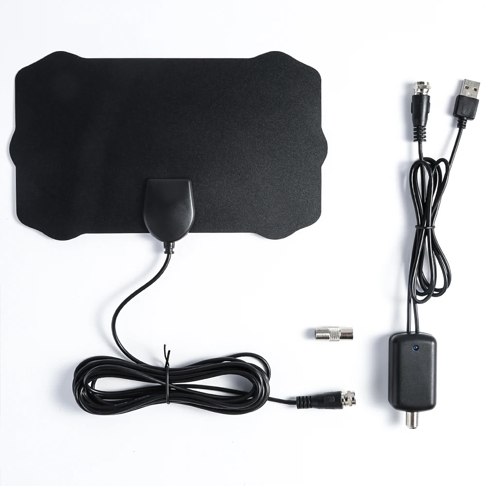 

F Male Connector Free Channel Amplifier Indoor Reception HDTV Multi-directional High Definition TV Antenna Long Range 1080P