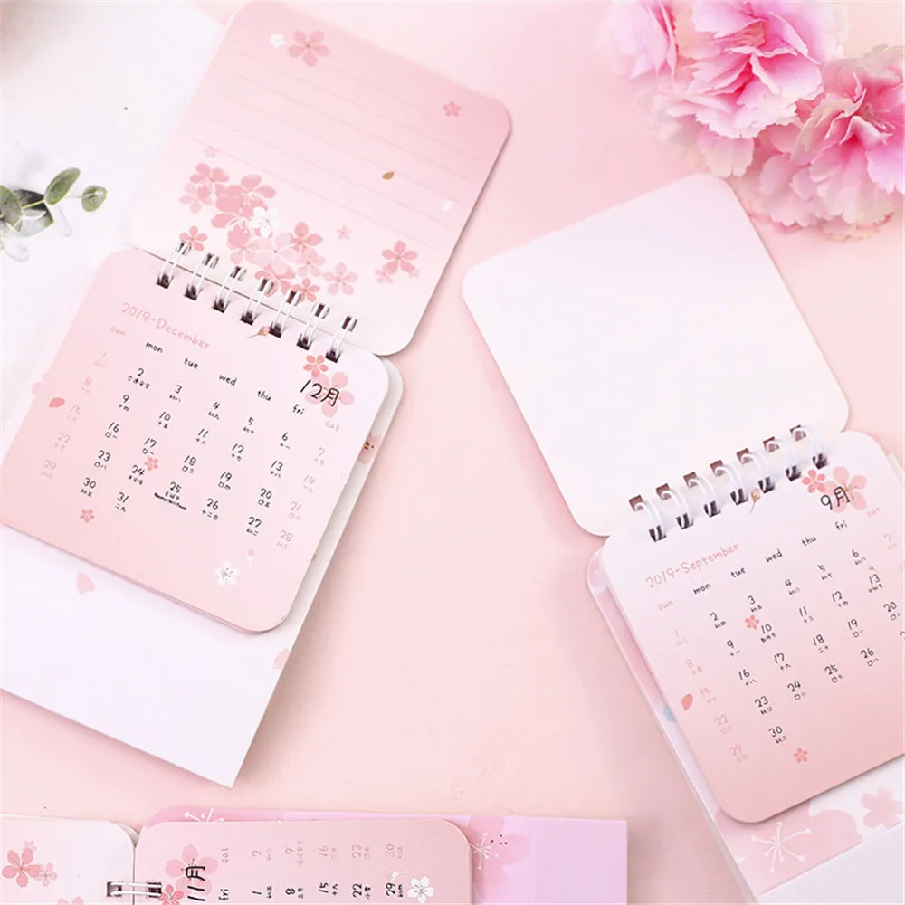 Повестка дня 2020 милые свиньи и вишни в рулонах календарь мини портативный