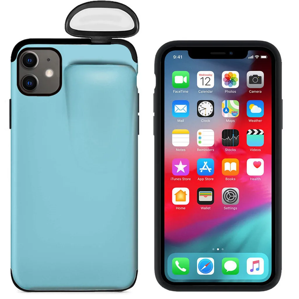 2 в 1 чехол для AirPods для iPhone 11 чехол для iPhone 7 Plus/8 Plus/X/XS Max/11 Pro Max чехол защитный чехол 19 октября